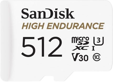 Çizgi Kamera ve Ev İzleme Sistemleri için Adaptörlü 512GB Yüksek Dayanıklılık Video microSDXC Kartı - C10, U3, V30, 4K UHD, Micro SD Kart - SDSQQNR-512G-GN6IA