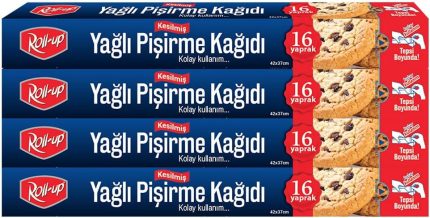 Kesilmiş Yağlı Pişirme Kağıdı 16 Yaprak 4lü Kutu Set