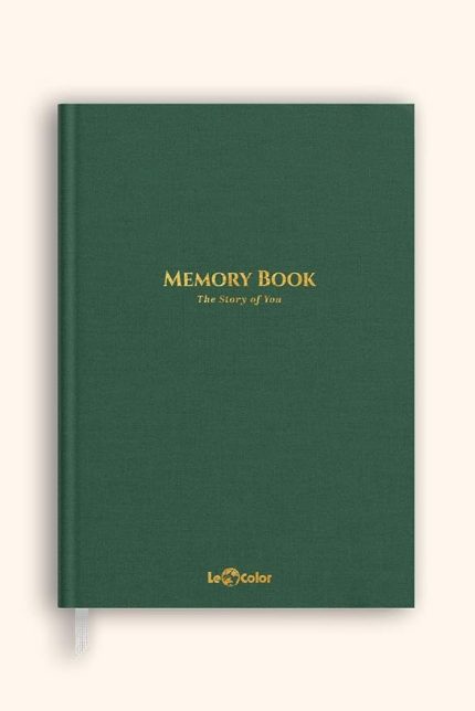 Color Memory Book Keten Hatıra Defteri Altın Kenarlı Anı Albümü Yeşil