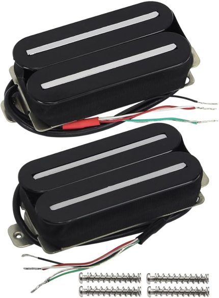 Yüksek Çıkışlı Pikap Çift Hot Rail Humbucker Manyetikler Köprü ve Boyun Pikap Seti Seramik Elektro Gitar Pikap Humbucker, Siyah