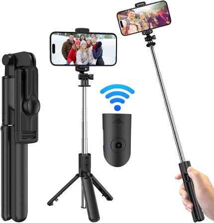 Selfie Çubuğu Tripod, 3'ü 1 arada Bluetooth Selfie Çubuğu Tripod, 360° selfie çubuğu iPhone 14/14pro max/iPhone 13/12/11/Pro Max/Pro/XR/XS/X/8/7, Samsung S10/S9/S8, Go Pro