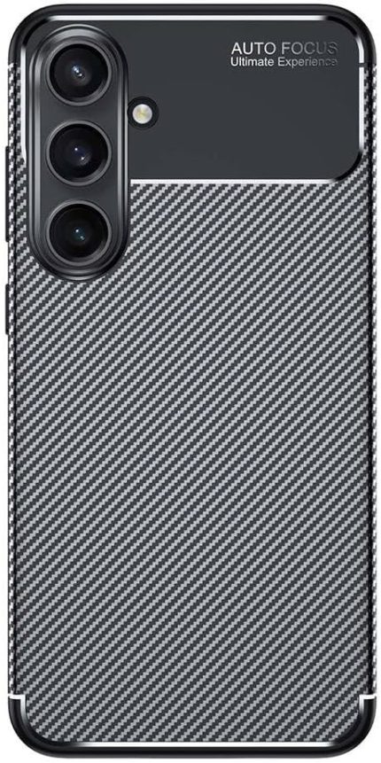 Samsung Galaxy S24 FE ile Uyumlu Kılıf Siyah Karbon Silikon Orijinal (Samsung Galaxy S24 FE ile Uyumlu, Siyah)