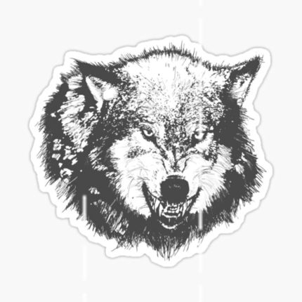 Öfkeli Kızgın Kurt Araba Sticker Oto Yapıştırması 18cm X2