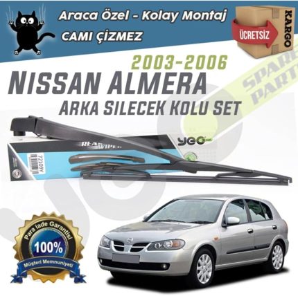 Nissan Almera Hb ile Uyumlu Arka Silecek Kolu Set 2003-2006