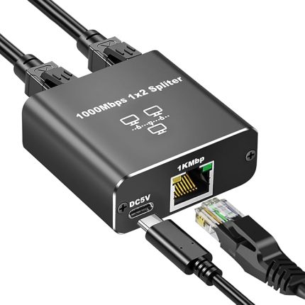 1 Gigabit Ethernet Anahtarı 2 Bağlantı Noktalı 1000Mbps, RJ45 1 ila 2 Ethernet Splitter, RJ45 LAN Ağ Anahtarı 1-2 Gigabit Ağ Bölücü, Bilgisayar, HUB, Anahtar, Yönlendirici ZR861