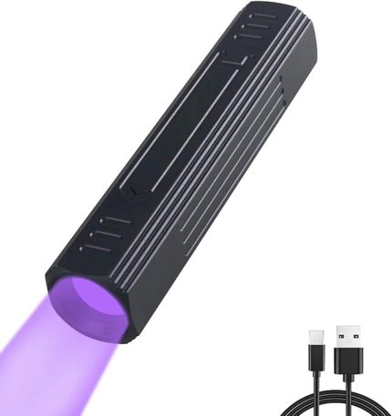 365 nm UV El Feneri Şarj Edilebilir, Reçine Sertleştirme/Yağ Kaçağı HAVC/Kayalar/Mineral için Siyah Filtreli Ultraviyole El Feneri (Dahili Şarj Edilebilir Pil)