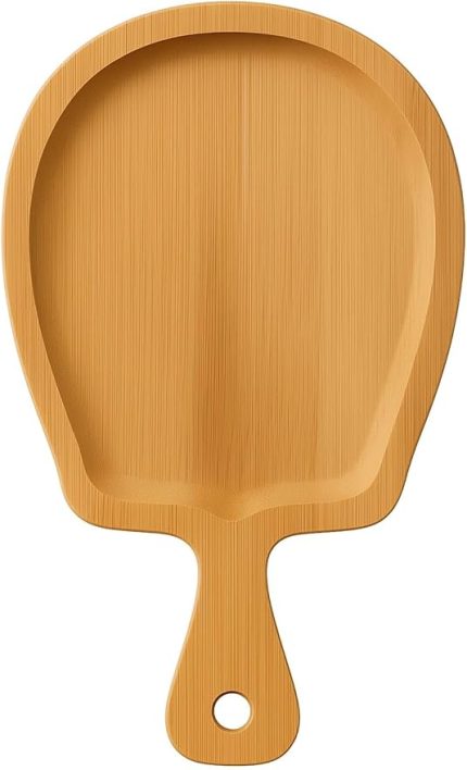 Sunum Tabağı – Saplı Ergonomik Tasarım, Doğal Ahşap, Çevre Dostu, Kahvaltı, Peynir, Meze ve Tatlı Sunumu İçin Şık ve Dayanıklı