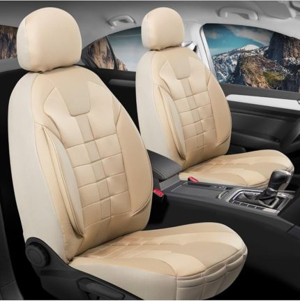 Romeo 156 Sportwagon ile Uyumlu Lüx Deri Detaylı Oto Koltuk Kılıfı Ön Arka Takım Vista BEJ