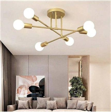 Avize Örümcek çapraz modern spor plofonyer eskitme Salon - Mutfak - Yatak Odası 6 lı avize (AMPULSÜZ)