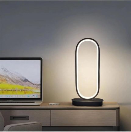 Avize Seren Modern Tasarım Siyah Renk Beyaz Led Işıklı Led Masa Lambası - Abajur - Gece Lambası