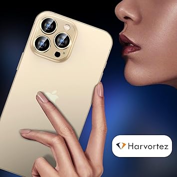 iPhone 11/12 Mini için Tek Parça Darbeye Dayanıklı Kamera Lens Koruyucu, Gece Çekim Modu Uyumlu, HD Alüminyum Alaşım Çerçeveli 9H Sertliğinde Temperli Cam (Gold) - Görsel 4