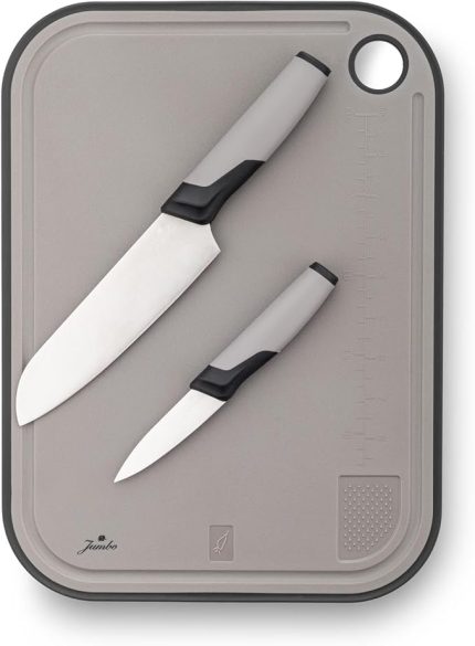 Smart Grey Kesme Tahtası ve 2'li Bıçak Seti
