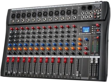Mix DM-12 Deck Mikser 12 Kanal Ses Mikseri (Bluetooth USB Efekt)