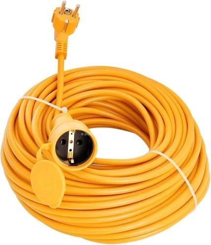 Seyyar Uzatma Kablosu, Erkek ve Dişi Fiş Kaplinli, Kapaklı Prizli, 3x2.5 mm, Kalın Kablo, Bahçe, Şantiye, Atölye ve Dış Mekan Kullanımına Uygun, Güvenli Güç Bağlantı Kablosu (10 Metre)