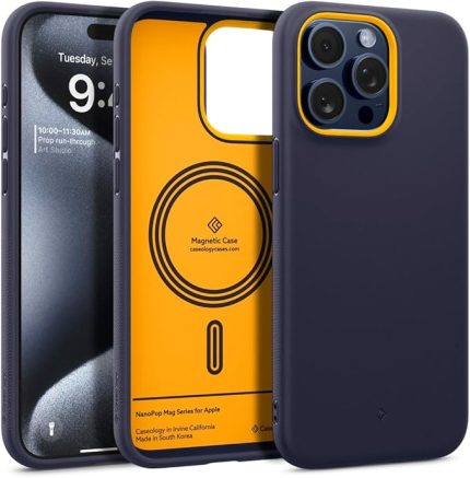 Spigen iPhone 15 Pro Kılıf Nano Pop Mag MagSafe özellikli Blueberry Navy - ACS06752