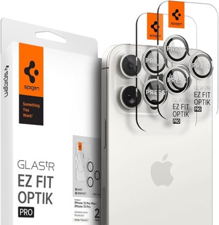 iPhone 17 Pro/Pro Max /16 Pro/Pro Max ile Uyumlu Kolay Kurulum Kamera Lens Camı Koruyucu GLAS.tR EZ Fit Optik Pro (2 Adet) Beyaz - AGL07165 (Spigen TR Garantili)