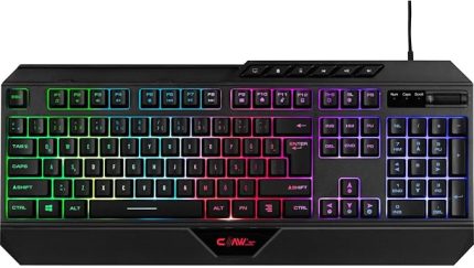 Nexus K1 RGB Full Membran 104 Tuşlu Ekstra Multimedya/Rollover Ses Kontrol Mekanizmalı & Claw's Reflex Örgü Kablolu Gaming Klavye (11 Farklı RGB Efektli)