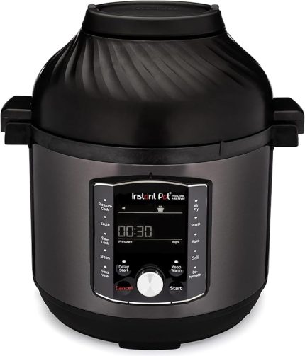 Pot Pro Crisp ve AirFryer, 11'i 1 Arada Elektrikli Çok Amaçlı Pişirici - Sıcak Hava Fritözü, Siyah Paslanmaz Çelik, 1500 W, 7,6 L