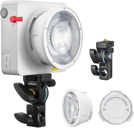 ML100R 100 W LED video lambası, 1800 – 10000 K RGB fotoğraf lambası, CRI 95+, 14 efekt, Godox süngü, 30 m uygulama kontrol mesafesi, lens reflektör bardak ML-L15 tutucu AD-E2