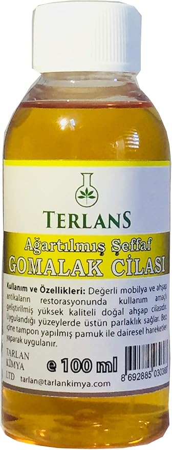 Ağartılmış Şeffaf Doğal Gomalak Cilası 100 ml Shellac Bleached