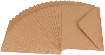 50 Kraft Kağıt Zarf, Zarf, Zarf, C6 Formatında Zarf, 114 x 162 mm ewtshop®