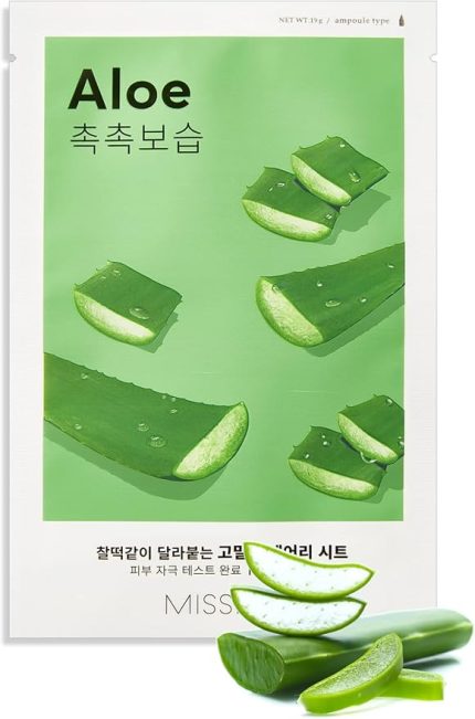 Aloe Vera Özlü Esnek Görünüm Sunan Yoğun Nemlendirici Yaprak Maske