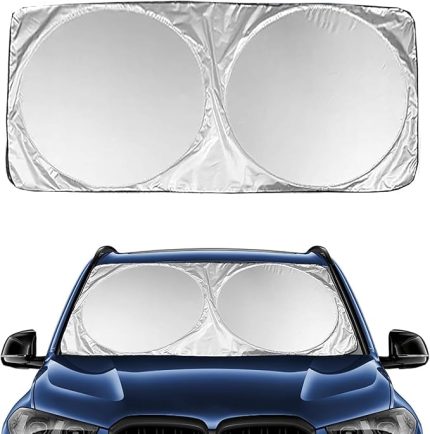 - Araba Ön Cam Güneşlik, Otomobil Güneşliği, UV Korumalı, Araç için Katlanabilir ve Geri Çekilebilir Gölgelik - Saklama Çantalı. 150x70 cm