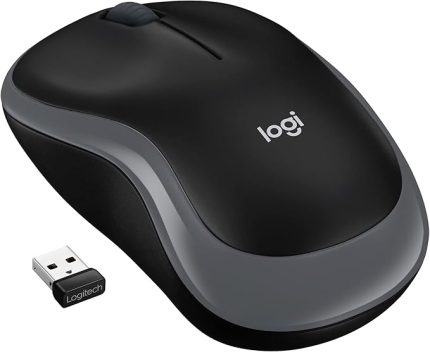 M185 Kablosuz Mouse, 1.000 DPI Optik Sensör, Sağ ve Sol Elle Kullanıma Uygun, 10 m Kullanım Mesafesi, 12 Ay Pil Ömrü, Gri