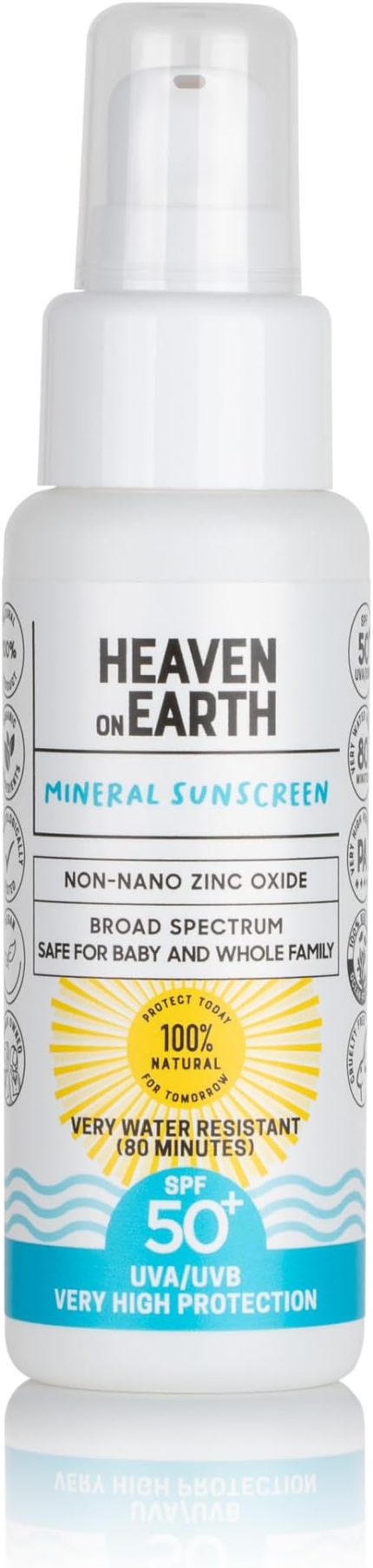 on Earth%100 Doğal ve organik içerikli Mineral Güneş Koruyucu Krem Vegan 50+ SPF/PA ++++ Suya Dayanıklı 50 ml