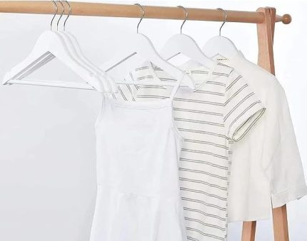 Ahşap Görünümlü Çocuk Elbise Askı Bebek Askısı Kıyafet Ve Elbise Askısı 12 Adet