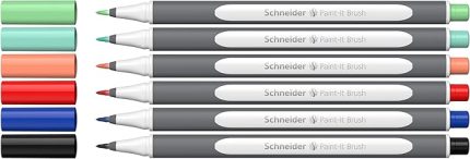 Brushpen Paint-It 070 (kaligrafi, el yazısı ve daha fazlası için esnek uçlu ve parlak renklere sahip birinci sınıf fırça kalemleri) 6 adet, çeşitli set 2