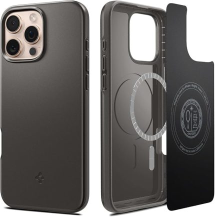 iPhone 16 Pro ile Uyumlu MagSafe Kılıf Thin Fit Mag Fit Ultra İnce ve Hafif Füme Kapak - ACS08107 (Spigen TR Garantili)