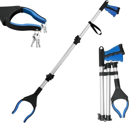 Katlanabilir kıskaç, yaşlılar için 91 cm, katlanır kıskaç, mıknatıslı tutma kolu, 360° döndürülebilir çöp maşası, yaşlılar için tutacak, çöp toplama pensesi, çöp toplama