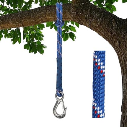 sabitleme ipi, 100 cm asma halatı, salıncak kancalı, hamak sabitleme, ağaç salıncağı kiriş sabitleme, hamak asma kayışı, iç ve dış mekan salıncakları için, mavi
