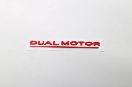 Juniper ve Model Y ile Uyumlu Arka Dual Motor Yazısı (Kırmızı)