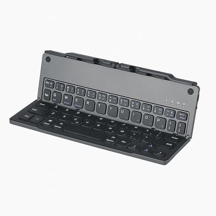 SEVEN Bluetooth Katlanabilir Klavye, Standlı ve Taşınabilir, Windows iOS Android iPhone ve Tablet ile Uyumlu Seyahat Klavyesi