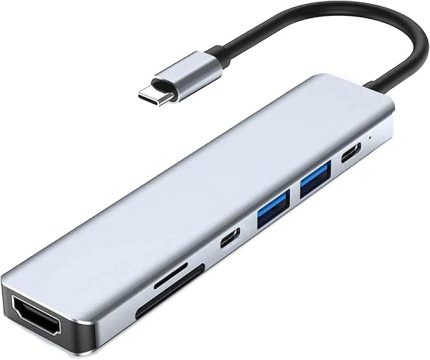 CH-13C Macbook Uyumlu Type-C To 2* USB 3.0 Sd Tf 4K Hd 1080P HDMI Pd Kart Okuyucu Çevirici Hub Adaptör