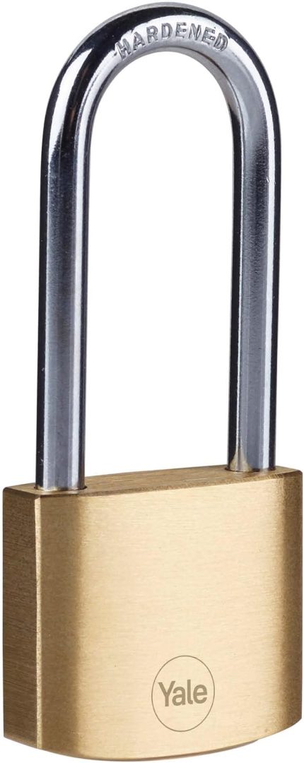 Y110B/30/147/1 - 30mm Pirinç Asma Kilit (Uzun Halka) - Yüksek Koruma - Sertleştirilmiş Çelik Halka - Çift Kilitleme - 3 anahtar, Sarı