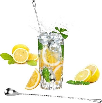 12 inç Kokteyl Karıştırma Kaşığı, Bar Kaşığı, İçecek Karıştırıcı Kaşık, Paslanmaz Çelik Kokteyl Kaşığı, Uzun Saplı Kokteyl Karıştırıcı Kaşık, Kokteyl, Çay, Meyve Suyu Uzun Bardaklar Sürahi