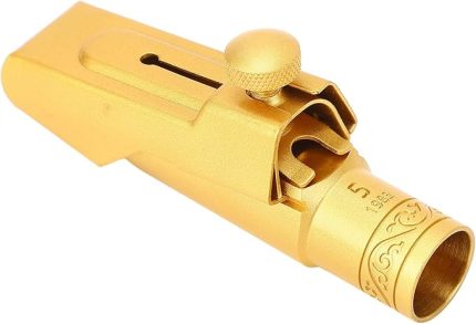 Pirinç Metal Eb Alto Sax Ağızlık Altın Kaplama 5C Alto Saksafon Ağızlık Pirinç Profesyoneller Için Buzlu Slayt Kapağı Ile Yeni Başlayanlar