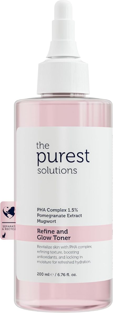Purest Solutions Hassas Ciltler İçin Arındırıcı ve Aydınlatıcı PHA Pembe Tonik
