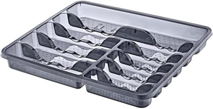 Siyah 10 Bölmeli 43x38cm Boyutunda Çekmece İçi Kaşıklık Çatallık