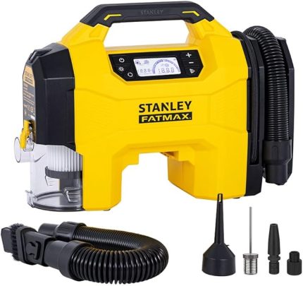 SXVI02001 12Volt/18Volt 160 PSI Dijital Basınç Göstergeli Lastik & Yatak Şişirme Pompası + Araç Süpürgesi + Led Lamba (Akü Dahil Değildir)