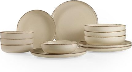 Porselen Moderna 12 Parça 4 Kişilik Yemek Takımı Tarçın