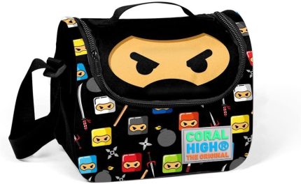 Coral High Sİyah Ninja Desenli Termoslu Beslenme Çantası - Erkek Çocuk