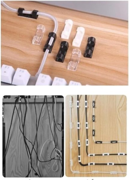 Kablo Düzenleyici Klipsler Sabitleyici Duvar Fayans Cam Kablo Tutucu Yapışkanlı 20 Adet