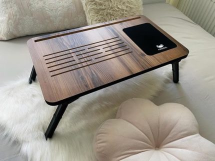 Foldaway Telefon ve Tablet Bölmeli Katlanır Ayaklı Laptop Sehpası Notebook Bilgisayar Çalışma Masa Lidya