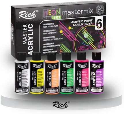Mastermix Akrilik Boya Neon Renkler 60cc 6lı Set