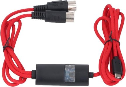 C MIDI Kablosu, Type-C'den 5 PIN'e MIDI Arayüzü MIDI Kablosu Adaptörü 5 Ft MIDI Piyano USB Kablosu MIDI Arayüzü Çıkıştan USB'ye Kablo Adaptörü Ve Göstergeli Klavye
