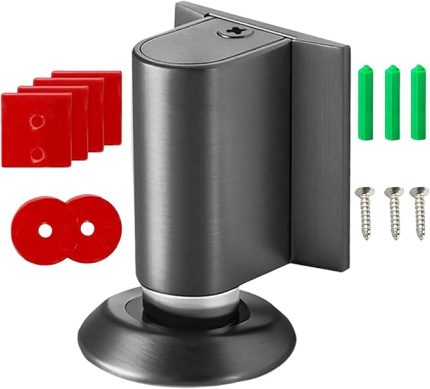 Mıknatıslı kapı stoperi, zemine monte edilmiş kapı stoperi, yüksekliği ayarlanabilir, ağır yük, kendinden yapışkanlı, paslanmaz, otel, atölye, kiralık objeler, yemek odası, balkon, ev, mutfak